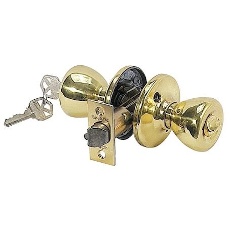 Kwikset Tylo Polished Brass Entry Door Knob 400T 3 6AL RCS K3 V1
